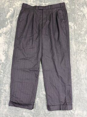 Alexandre London Savile Row Mens Wool Dress Pants 38 Dark Blue